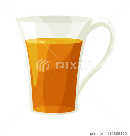 Tea brewing icon. Accessories for tea party. Traditional and cozy tea drinking. Element for aromatic hot drink. Flat vector illustration isolated on white background 130888130