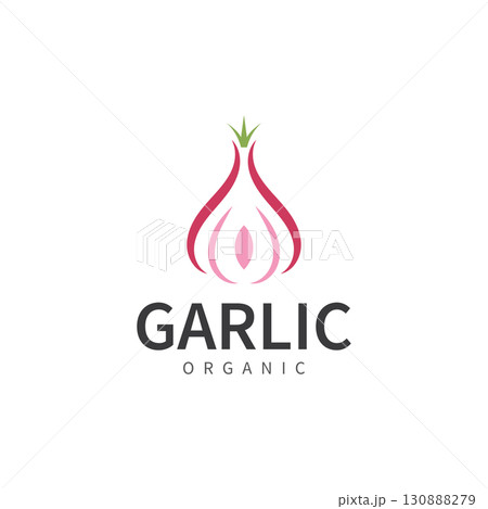 garlic vector icon illustration design template 130888279