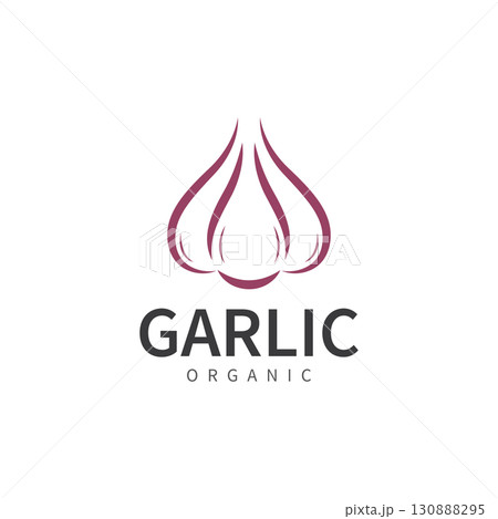 garlic vector icon illustration design template 130888295