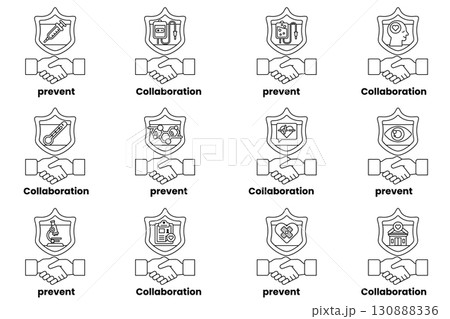 A set of handshakes with the words A set of handshakes with the words 130888336