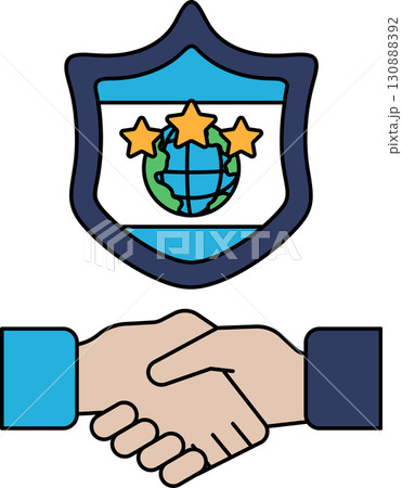 A shield with three stars and a globe on it A shield with three stars and a globe on it 130888392