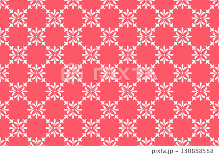 Flower geometric pattern. Seamless vector background. White and pink ornament 130888588