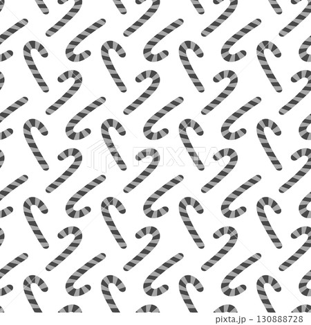 Striped Candy Cane in Grayscale Seamless Pattern Caramel Christmas or New Year Holidays Background 130888728
