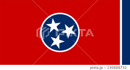 Illustration Official Flag of Tennessee State, USA. Flag of Tennessee, North America. Illustration Official Flag of Tennessee State, USA. Flag of Tennessee, North America. 130888732