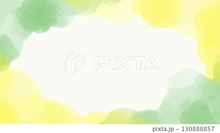 黄色と緑色の水彩風の背景イラスト 130888857