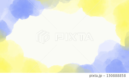 黄色と青色の水彩風の背景イラスト 黄色と青色の水彩風の背景イラスト 130888858