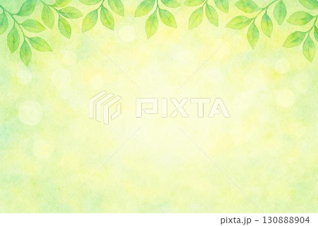 背景素材　新緑　若葉　エコイメージ　水彩画 130888904