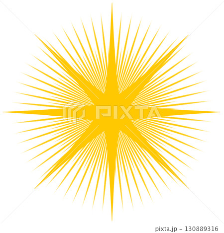 神々しい光の爆発エフェクト｜太陽のように広がる放射状の輝き（背景透過PNG） 130889316