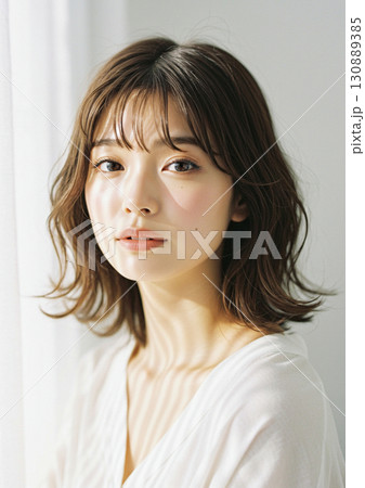 白いシャツの女性 130889385