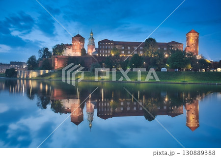Wawel Castle and Reflection 130889388