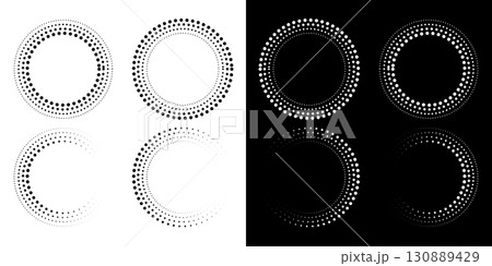 Geometric Halftone Circles with Dotted. 130889429