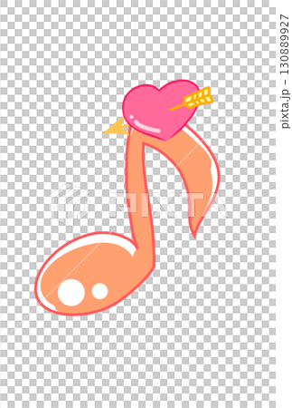Musical note with heart 130889927