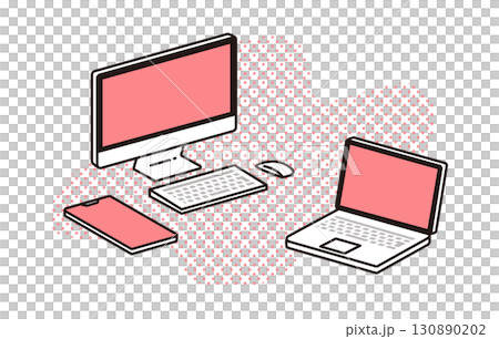 Computer and smartphone image 130890202