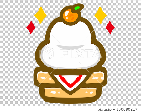 Cute doodle style illustration of Kagami mochi Cute doodle style illustration of Kagami mochi 130890217