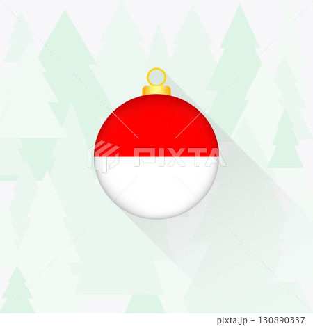 Indonesia National Flag Christmas Decoration. 130890337