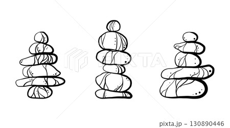 Balanced stone cairns Balanced stone cairns 130890446