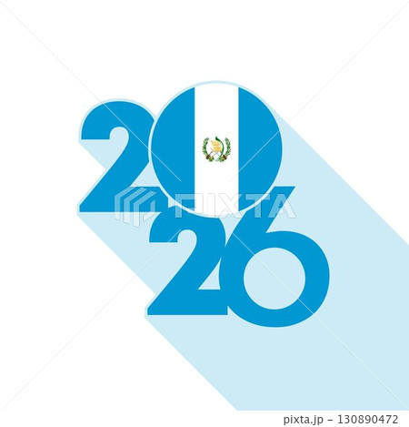 2026 Long Shadow Banner with Guatemala Flag Inside. 130890472