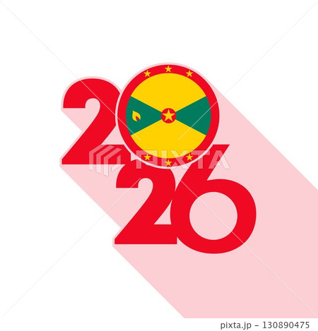 2026 Long Shadow Banner with Grenada Flag Inside. 130890475