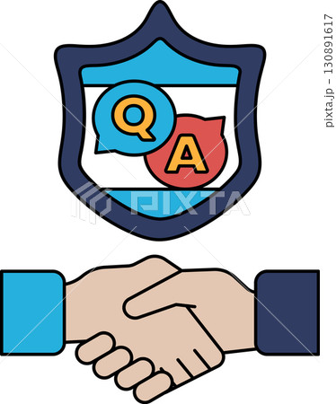 A shield with a Q and A on it 130891617