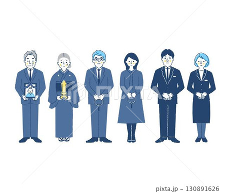 葬儀の参列者・喪主・セレモニースタッフ 130891626