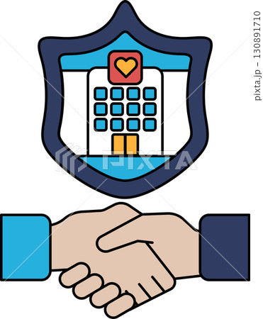A handshake between two people with a building in the background A handshake between two people with a building in the background 130891710