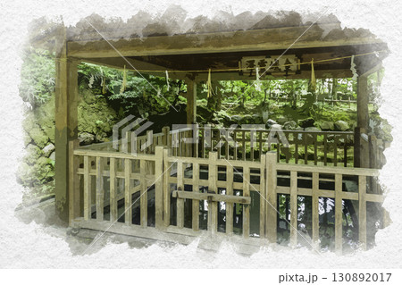 水彩画風　金沢神社　金城霊澤　石川県金沢市 130892017