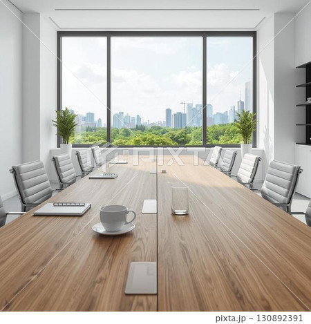自然光が差し込む明るいオフィスの会議スペース 自然光が差し込む明るいオフィスの会議スペース 130892391