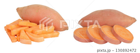 Sweet potato isolated on white background with full depth of field 130892472