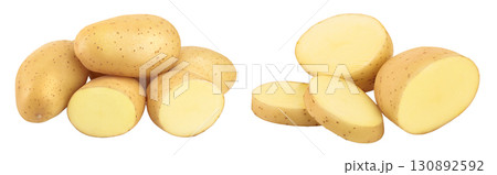 Young potato isolated on white background. Harvest new Young potato isolated on white background. Harvest new 130892592