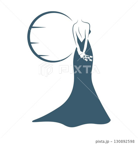 Stylish bridal dress silhouettes for wedding design 130892598