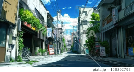Sunny Asian Alleyway Scene. 130892792