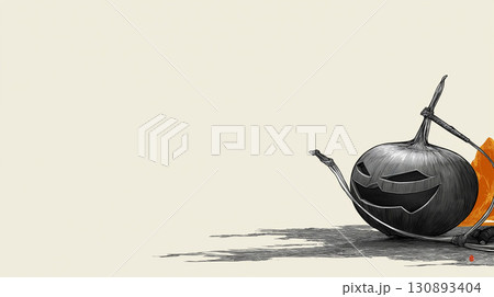 墨とペンで描かれたハロウィンかぼちゃ 墨とペンで描かれたハロウィンかぼちゃ 130893404