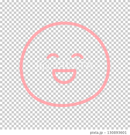にこにこ笑っている顔の絵文字 - シンプルでかわいいおもしろい・楽しい感情の手書きのピンクのアイコン にこにこ笑っている顔の絵文字 - シンプルでかわいいおもしろい・楽しい感情の手書きのピンクのアイコン 130893601