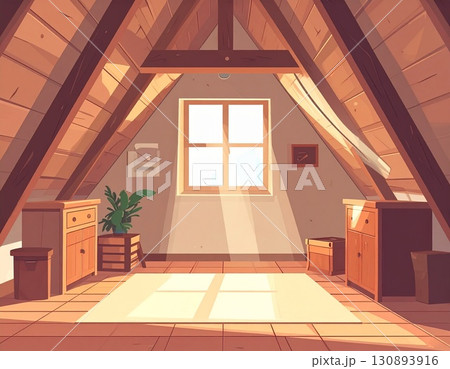 屋根裏部屋 シンプルなイラスト 屋根裏部屋 シンプルなイラスト 130893916