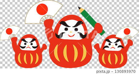 Examination student, do your best, support, daruma illustration, prayer for success 130893970