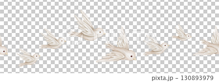 Seamless Pattern with Shoal of birds on isolated background. Hand drawn watercolor illustration with wavy line. Beige Border for banner or ornament in pastel colors. Heavenly drawing for backdrop. Seamless Pattern with Shoal of birds on isolated background. Hand drawn watercolor illustration with wavy line. Beige Border for banner or ornament in pastel colors. Heavenly drawing for backdrop. 130893979