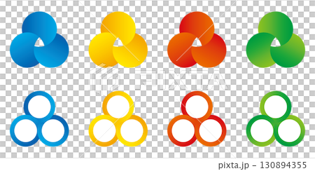 Venn Diagram Infographic Gradient Colorful Set of Three Overlapping Circles Venn Diagram Infographic Gradient Colorful Set of Three Overlapping Circles 130894355
