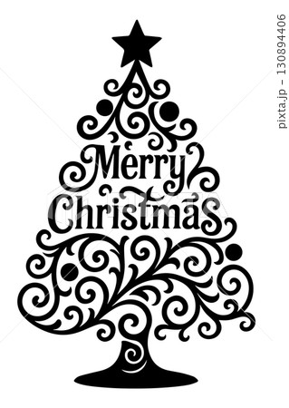 Merry Christmas tree vector Merry Christmas tree vector 130894406