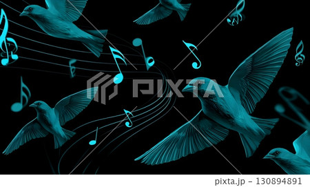 Melodic Birds Soar Through a Harmonic Realm 130894891