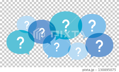 はてなマーク 吹き出し 青 ビジネスカラー 沢山の疑問の声 はてなマーク 吹き出し 青 ビジネスカラー 沢山の疑問の声 130895075