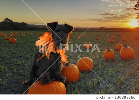 miniature schnauzer and halloween 130895266