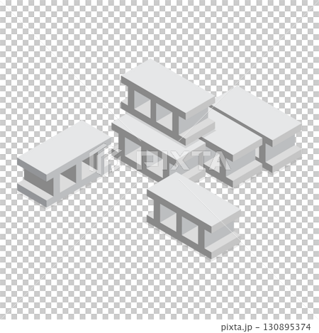 3D Isometric Flat  Set of Building Materials. Item 1 130895374