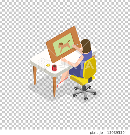 3D Isometric Flat  Illustration of Designers At Work. Item 3 130895394