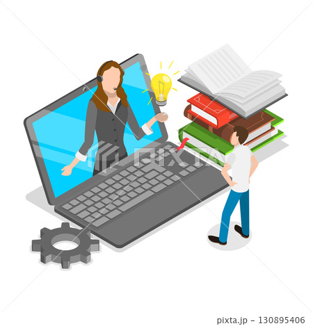 3D Isometric Flat  Illustration of Web Project And Applications. Item 4 130895406