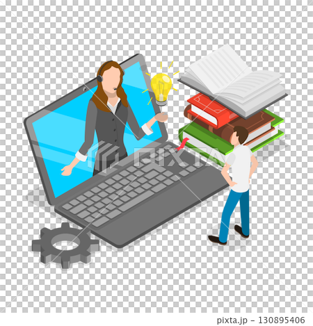3D Isometric Flat  Illustration of Web Project And Applications. Item 4 130895406