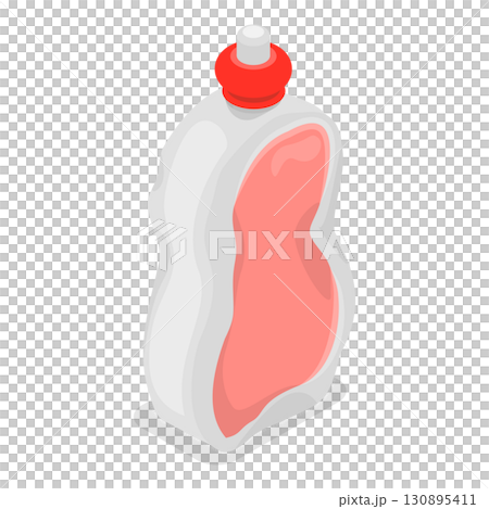 3D Isometric Flat Set of Plastic Waste. Item 5 3D Isometric Flat Set of Plastic Waste. Item 5 130895411