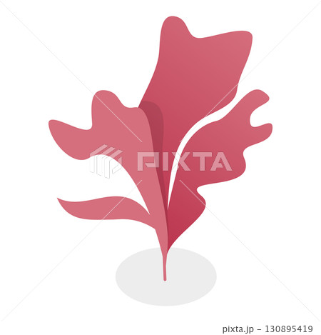 3D Isometric Flat  Set of Seaweeds. Item 5 130895419