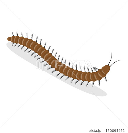 3D Isometric Flat  Set of Caterpillars And Worms. Item 4 130895461