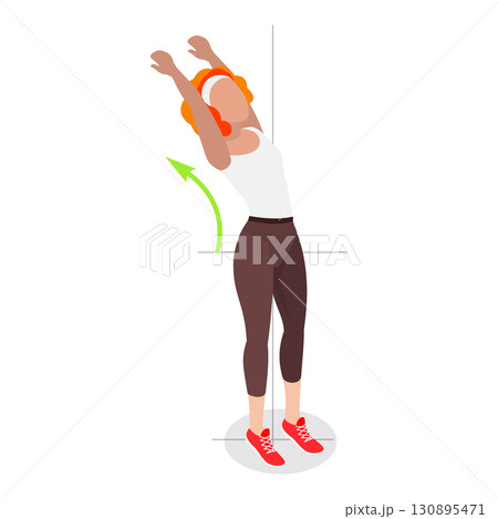 3D Isometric Flat  Illustration of Spine Movements. Item 4 130895471