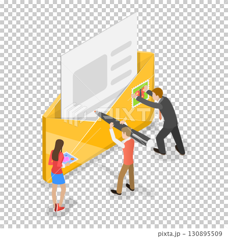 3D Isometric Flat  Illustration of Social Media. Item 2 130895509